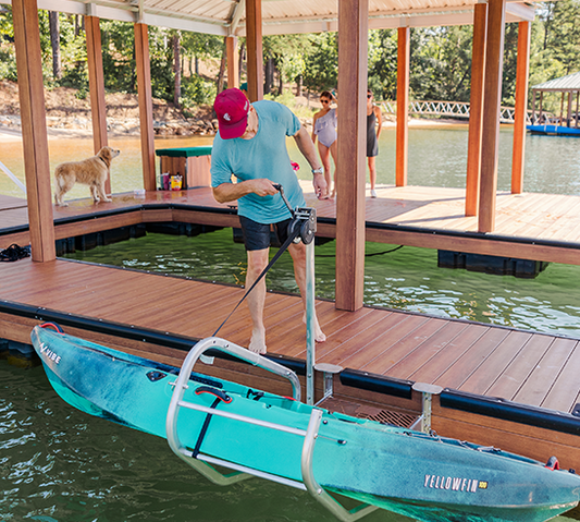 Canoe And Kayak Storage On The Dock