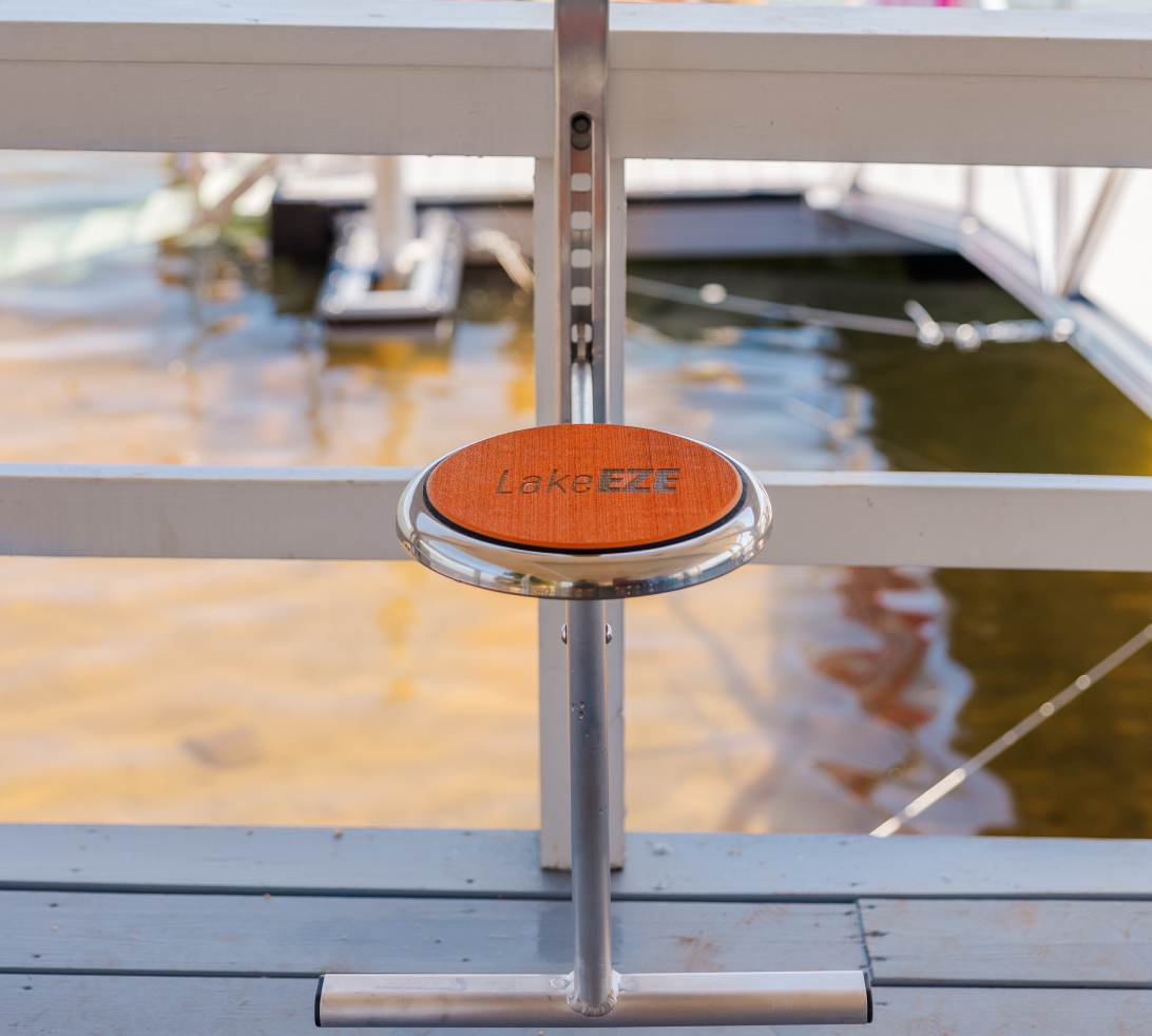 LakeEze Swim Stool Topper in orange color